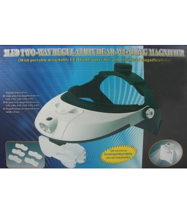 Profesjonalna lupa nagłowna z podświetlenie Led oraz wymiennymi soczewkami