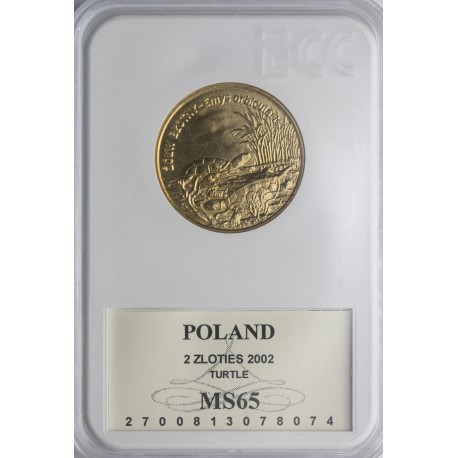 2 zł GN, Żółw błotny, 2002, GCN MS65