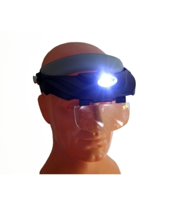 Lupa nagłowna z podświetleniem LED, powiększenie od 1x do x6