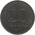 20 Fenigów 1918 FF Królestwo Polskie, Stan 2-
