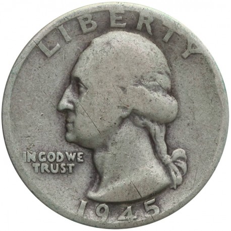 USA ¼ dolara (quarter, 25 centów), 1945 ćwierćdolarówka Waszyngtona, srebro Ag900