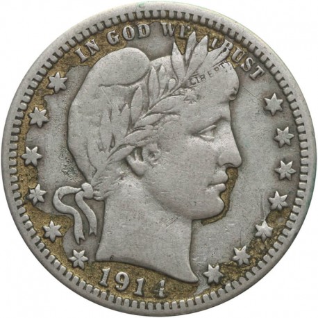 USA ¼ dolara, 1913 Ćwierćdolarówka Barbera, D, 3, ŁADNA