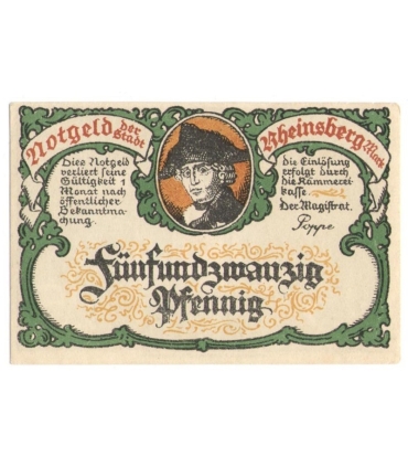 25 Pf banknot zastępczy Heinsberg