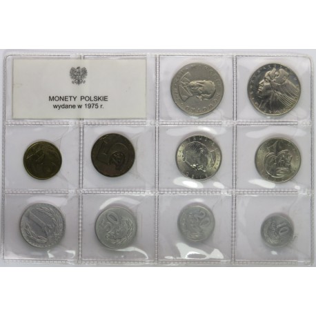 Monety polskie wydane w roku 1975 stany 1-3