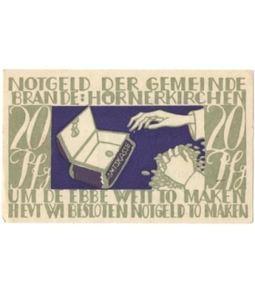 20 Pf banknot zastępczy Brande-Hörnerkirchen 1922