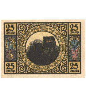 25 Pf banknot zastępczy Miasto Lobeda 1921