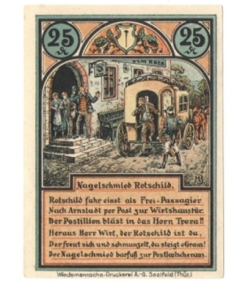 25 Pf banknot zastępczy Roda bei Ilmenau 1921