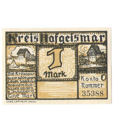 1 mark banknot zastępczy Gieselwerder
