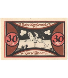 30 Pf banknot zastępczy Kurzenmoor 1921