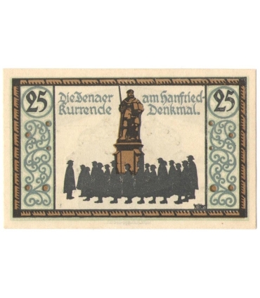 25 Pf banknot zastępczy Denkmal 1921