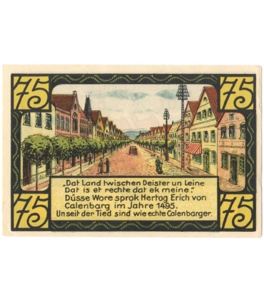 75 Pf banknot zastępczy Gutschein der stadt Eldagsen