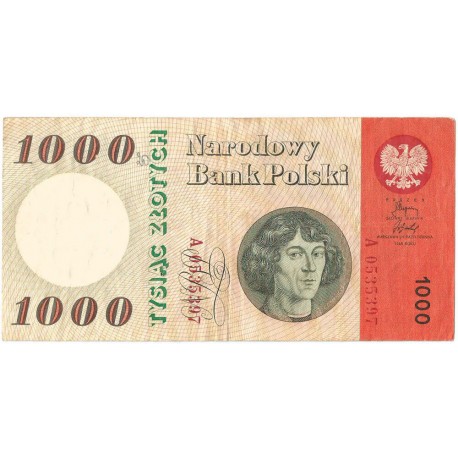1000 zł 1965, Kopernik, numeracja A 0535397, stan 3
