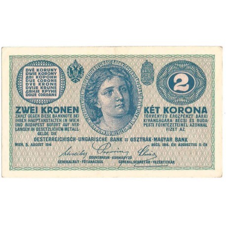 Austro-Węgry, 2 korony, zwei kronen, ket korona, 1914, stan 1-/2+, ładny