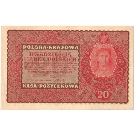 20 marek polskich (PKKP) 1919, stan 2, II serja EX
