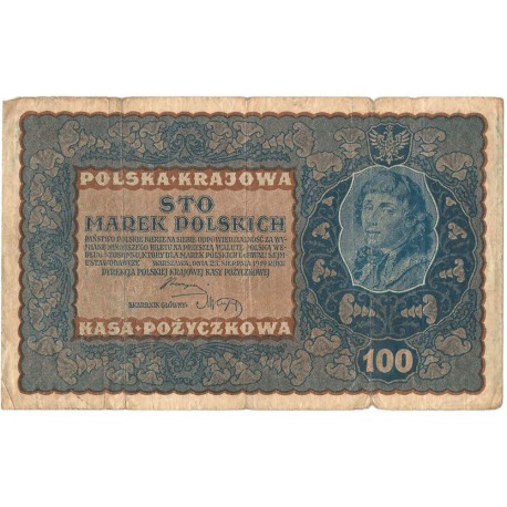 100 marek polskich (PKKP), rok 1919, stan 4, IJ seria D