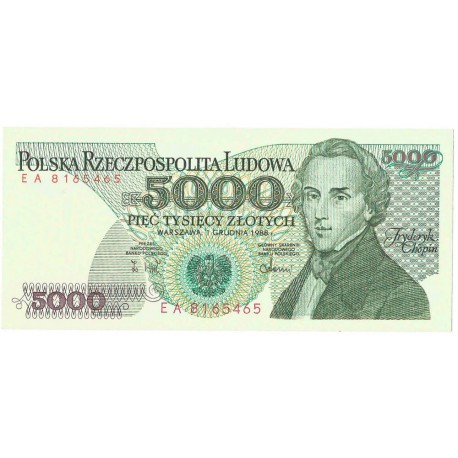 5000 zł Fryderyk Chopin,1988, seria EA, stan 2