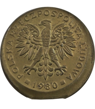 PRL 2 złote 1980 DESTRUKT st.2+