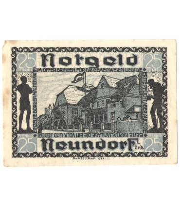 25 Pf banknot zastępczy Neundorf 1921