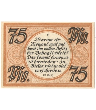 75 Pf banknot zastępczy Kreis Stolzenau 1921