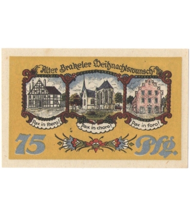 75 Pf banknot zastępczy Brakel 1922