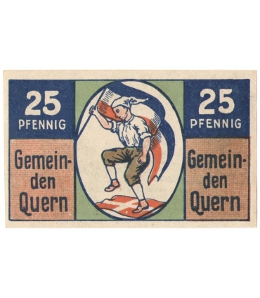 3 szt. x 25 Pf banknot zastępczy Gutschein Der Gemeinden Quern 1921