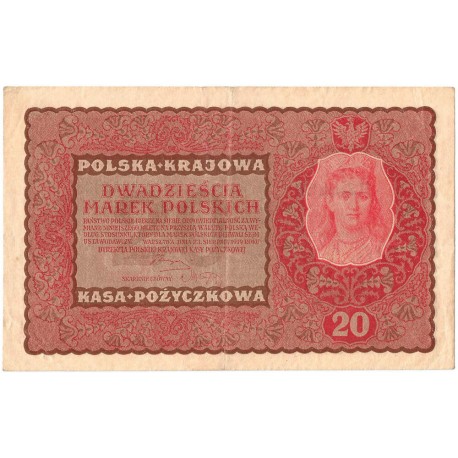 20 marek polskich (PKKP) 1919, stan 3+, II serja EZ