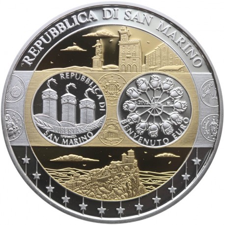 Medal wspólna waluta euro - San Marino - 20g Ag999