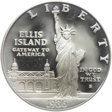 USA 1 dolar, 1986, Ellis Island, stan 1-