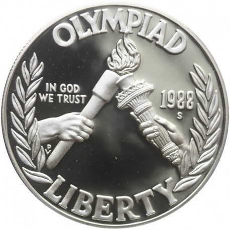 USA 1 dolar, 1988, Igrzyska XXIV Olimpiady, Seul 1988, srebro