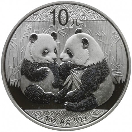 Chiny 10 YUANÓW 2009 Panda 1 uncja Ag 999, certyfikat