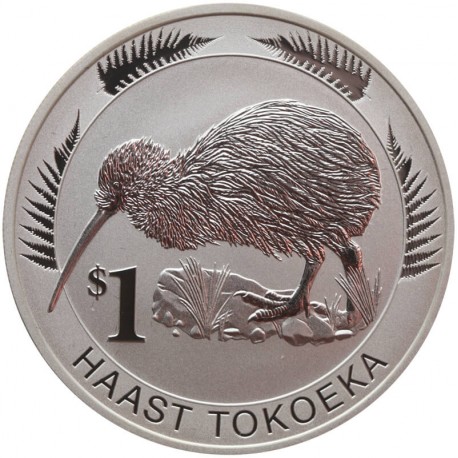 Nowa Zelandia, 1 dolar Ptak Kiwi 2008 Ag 999, certyfikat