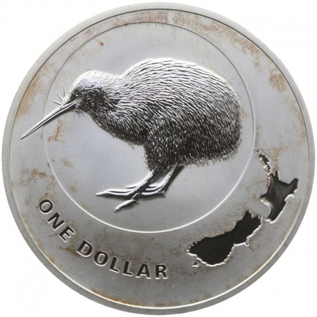 Nowa Zelandia, 1 dolar Ptak Kiwi 2009 Ag 999, certyfikat