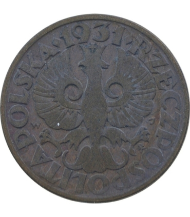 5 groszy 1931 rok, stan 3+