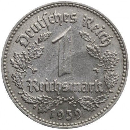 Niemcy - Trzecia Rzesza 1 reichsmarka, D, 1939