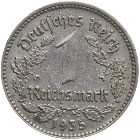 Niemcy - Trzecia Rzesza 1 reichsmarka, J (Hamburg), 1935