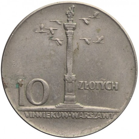 10 zł Kolumna Zygmunta (duża), 1965, stan 2-/3+