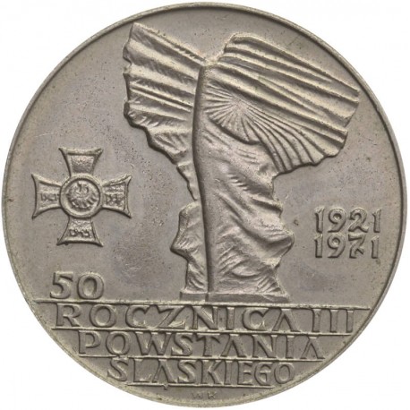 10 zł 50. Rocznica III Powstania Śląskiego, 1971, stan 2-/3+