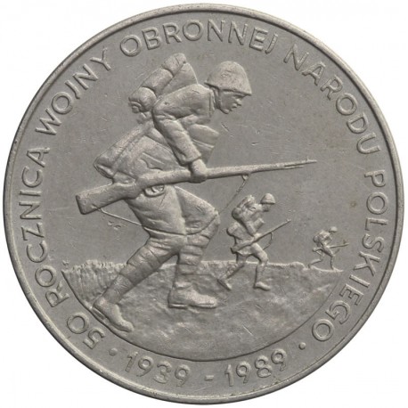 500 zł 50. Rocznica wojny obronnej narodu Polskiego, 1989, stan 2-/3+