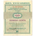 Bon towarowy 1 cent 1960, seria BI, stan 3-