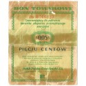 Bon towarowy 5 cent 1960, seria Da, stan 5