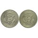 Lot: 2 x USA 1/2 dolara half dollar Kennedy, 1965 + 1966, stany 2/2-,