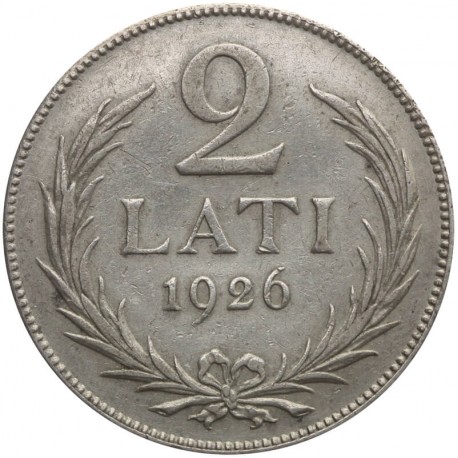 Łotwa 2 łaty, 1926, srebro st. 3