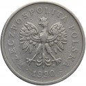 Destrukt, 1 złoty 1990, niedobity na awersie