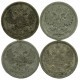 Lot: Rosja 4 x 15 Kopiejek, srebro Ag