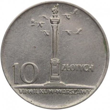 10 złotych Mała kolumna, 1966, stan 1-/2+