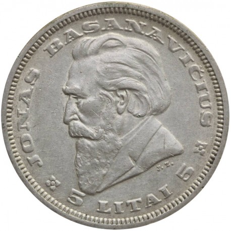 Litwa, 5 litów 1936, stan 2/2-