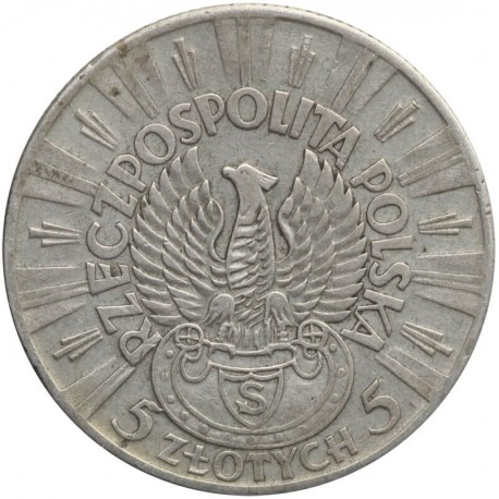 5 złotych Piłsudski Orzeł Strzelecki 1934, stan 3