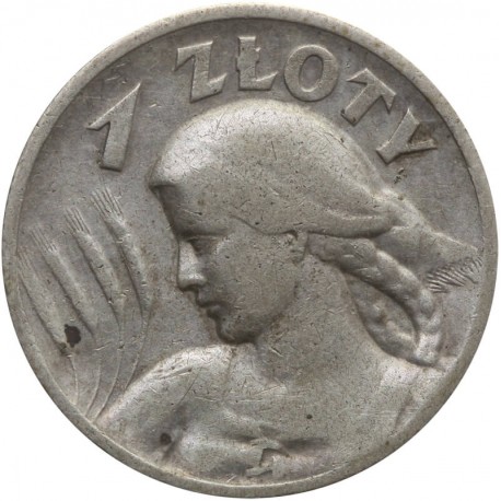 1 złoty 1925, Żniwiarka kropka po dacie, stan 3