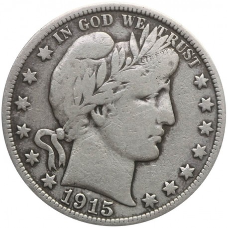 USA ½ dolara, half dollar, 1915 Pół dolara Barbera, San Francisco, st. 3, ładna