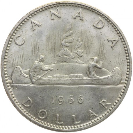 Kanada 1 dolar, 1966, srebro, Canoe